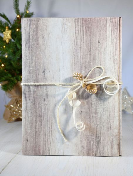 Geschenkkarton "Holz natur" zu Weihnachten