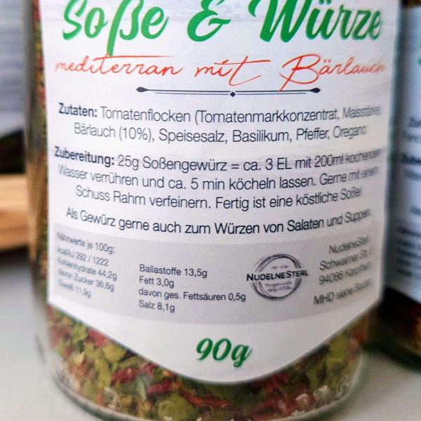Soße & Würze "mediterran mit Bärlauch"